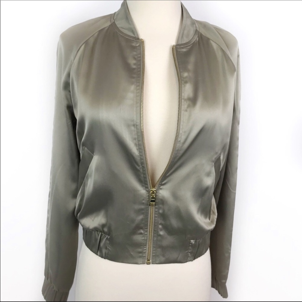 Express Green Thin Bomber Jacket - image 1